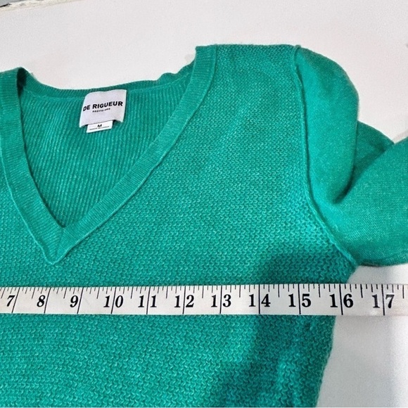 DE RIGUEUR wool blend green sweater size:M - Picture 8 of 12